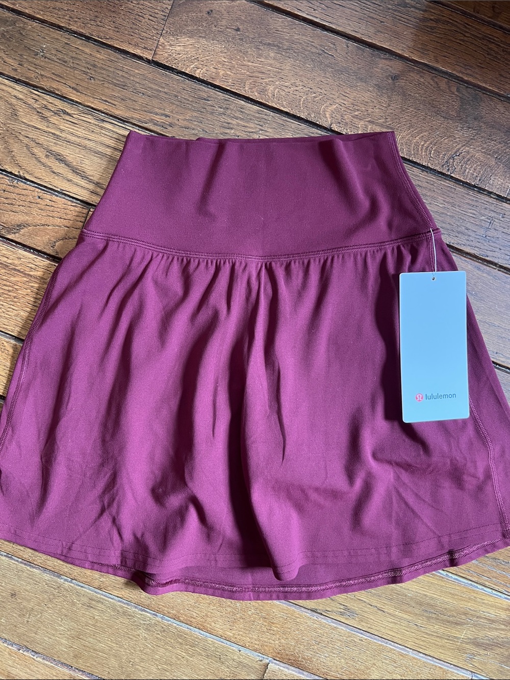 Lululemon Burgundy Bay Align Skirt Skort Long Size 4 New With Tags NWT